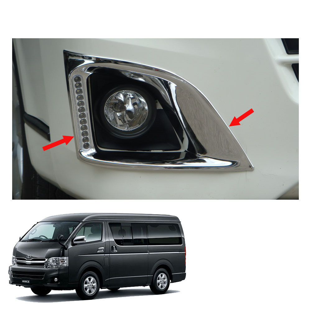 FRONT HEAD LIGHT COVER CHROME LAMP TRIM FOR TOYOTA COMMUTER HIACE 2011 12 13 14