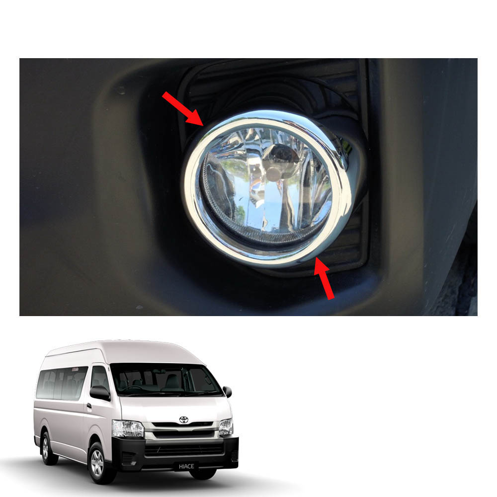 CHROME FOG LIGHT LAMP LEDs COVER TRIM FIT FOR TOYOTA COMMUTER HIACE 11 12 13 14