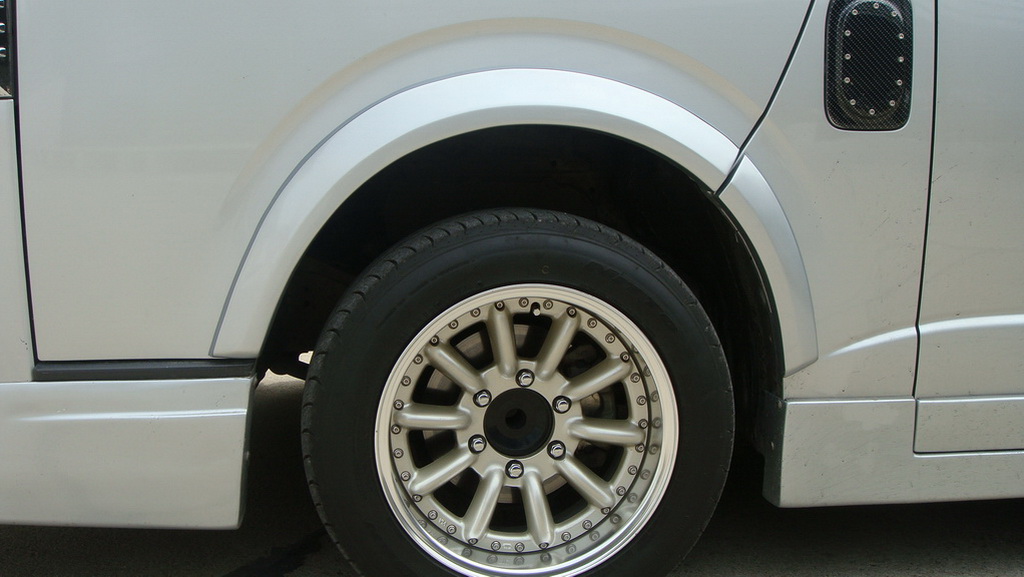 Fender Flares Silver Set Trim V2 6 Pc For Toyota Hiace Commuter 2005