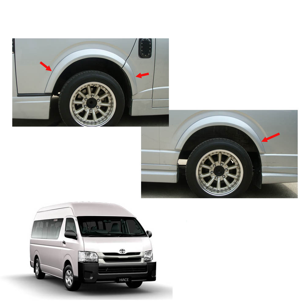 Fender Flares Silver Set Trim V2 6 Pc For Toyota Hiace