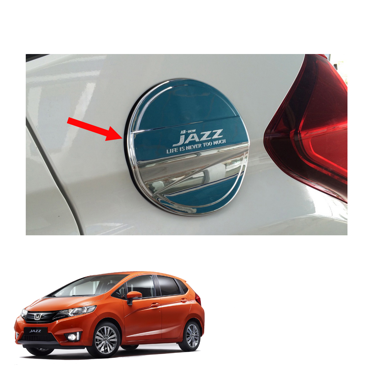 Tank Cover Fuel Oil Cap Chrome Trim 1 Pc Fit Honda Jazz Fit GK5 2014