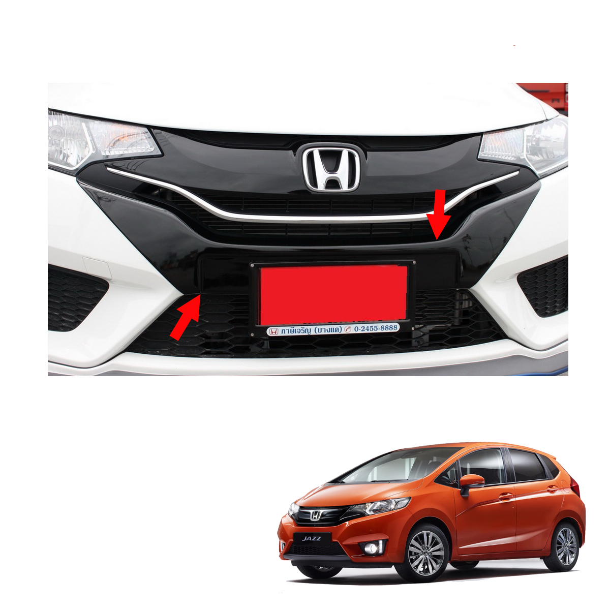 Front Bumper Cover Guard Trim Black 1 Pc For Honda Jazz Fit GK5 2014