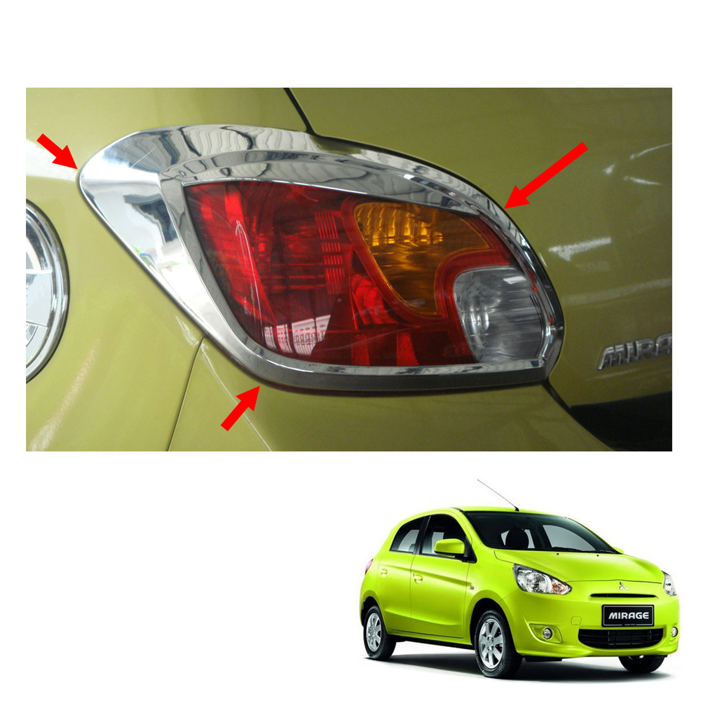 Tail Lamp Light Cover Chrome Trim For Mitsubishi Mirage