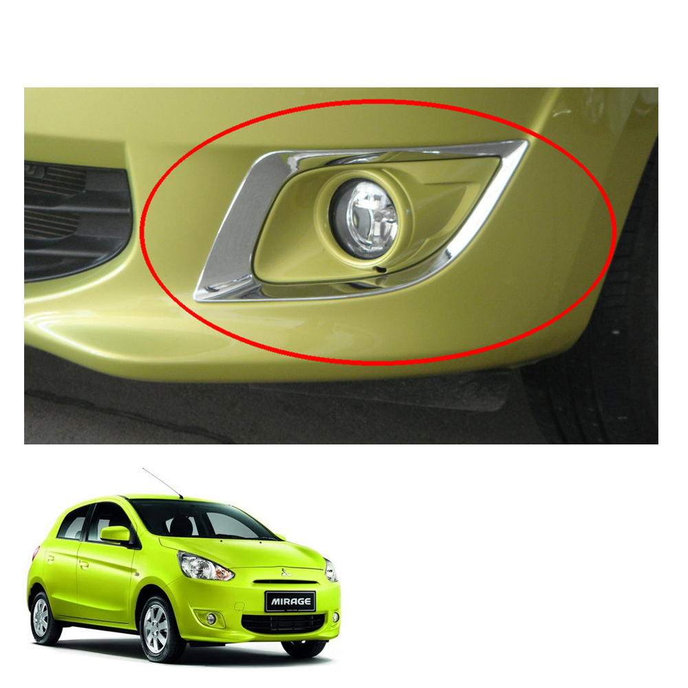 Fit For Mitsubishi Mirage 2012-2015 Chrome Head Light Lamp Cover Trim 2 PCS