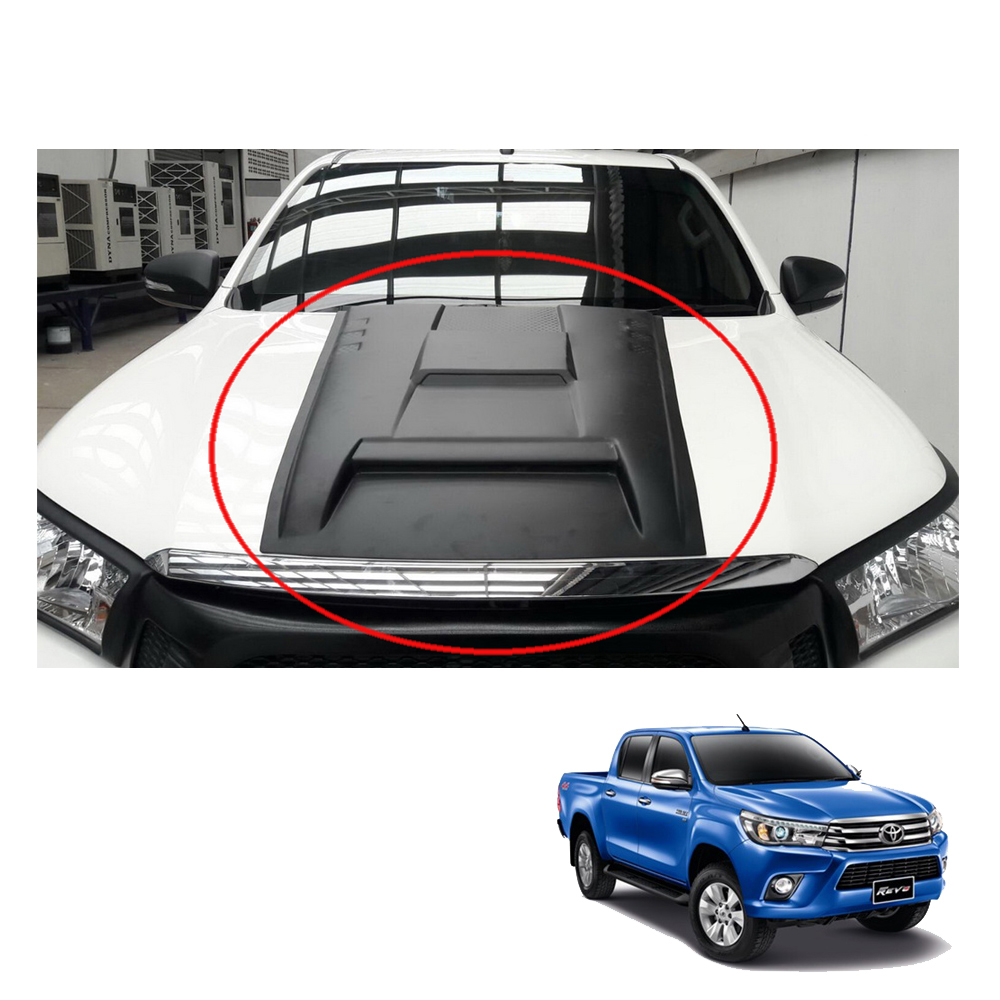 Bonnet Hood Scoop Cover Trim Matte Black To Toyota Hilux Revo 4WD 2WD 15 16 17