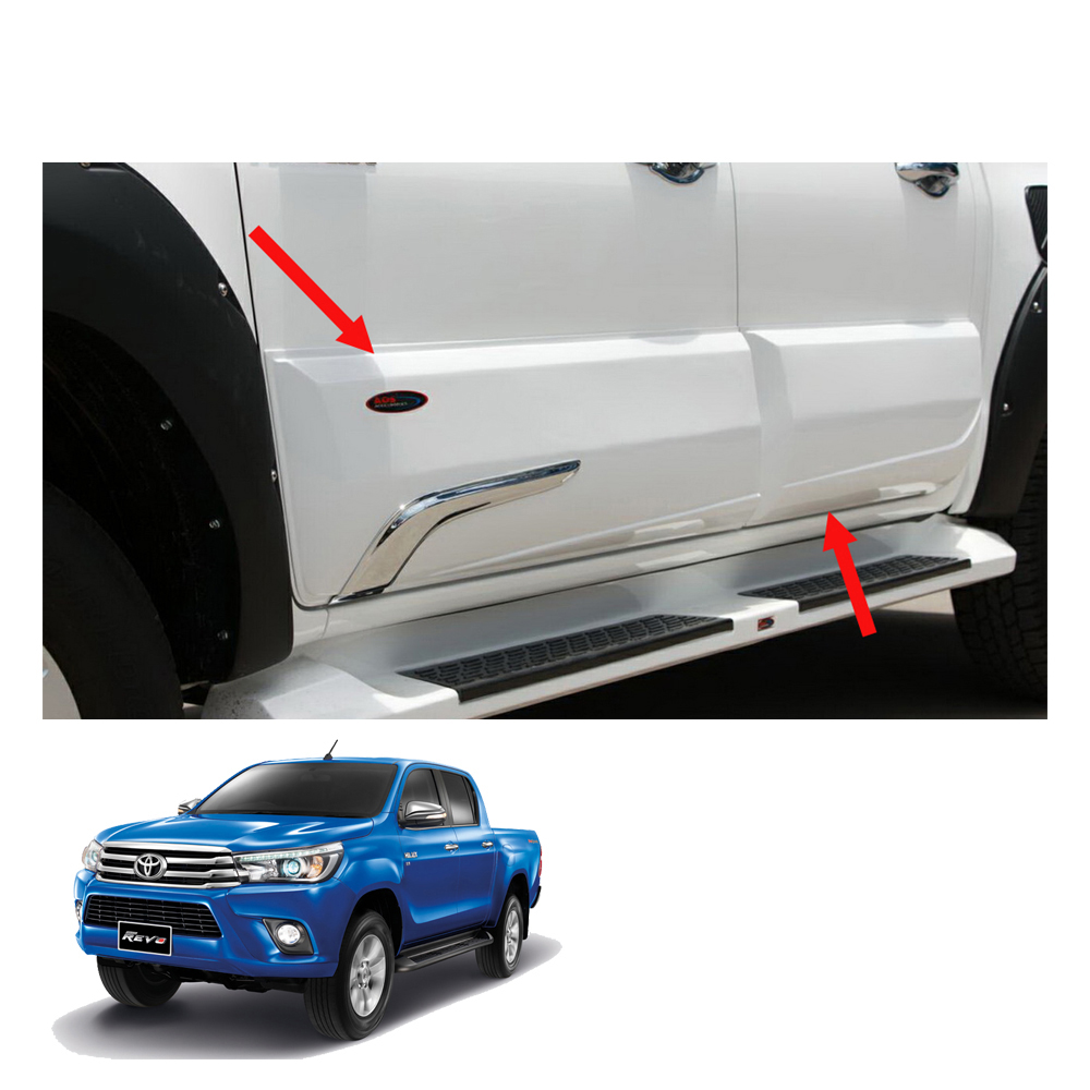 Body Cladding Trim Guard Chrome White 4 Doors For Toyota Hilux Revo ...