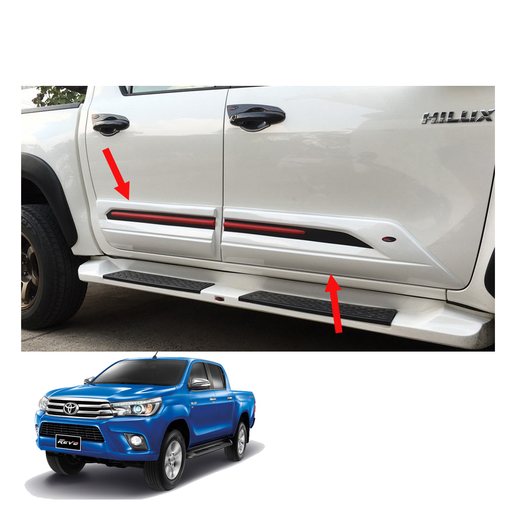 4 DR CHROME SIDE DOORS BODY MOLDING FOR TOYOTA HILUX REVO SR5 M70 M80 2015 2016