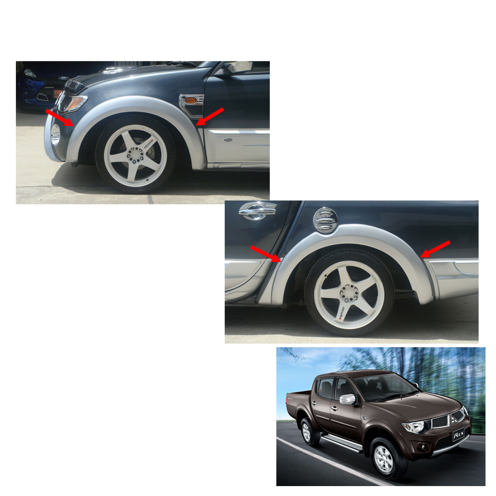 Fender Flares Wheel Silver V1 5/" 4 Pc Fit Mitsubishi L200 Triton 2006-2014