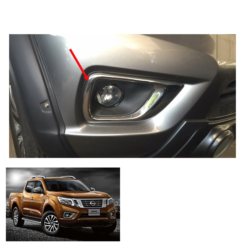 CHROME FOG LAMP LIGHT COVER TRIM FOR NISSAN NAVARA//NP300 2015 SET OF2