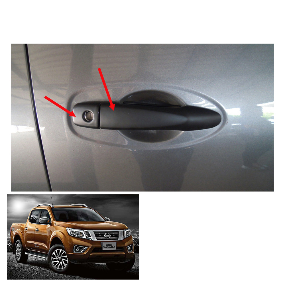 Doors Handle Cover Matte Black 4 Doors Nissan NP300 Navara Frontier fit