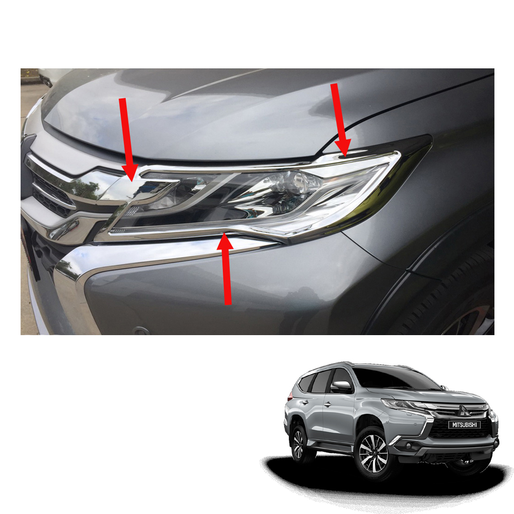 Fit Mitsubishi Montero Pajero Sport Chrome Cover Fog Spot Light Lamp 2016 2017