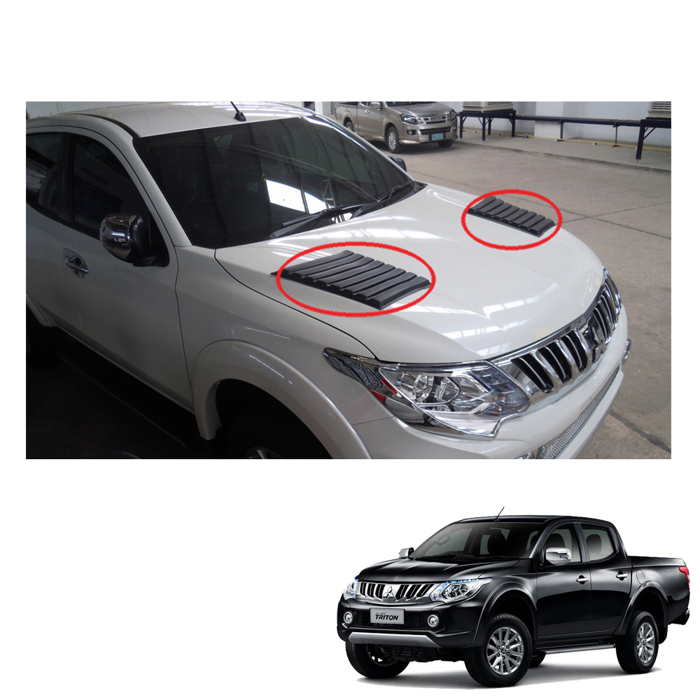 Mitsubishi L200 Triton on 2015 2016-17 Bonnet Hood Scoop V5 Cover Matte Black