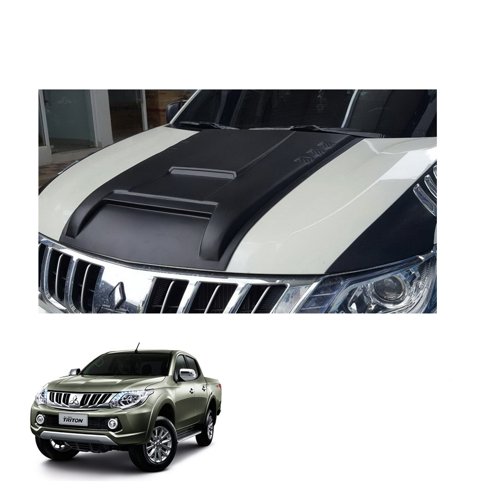 Mitsubishi L200 Triton on 2015 2016-17 Bonnet Hood Scoop V5 Cover Matte Black