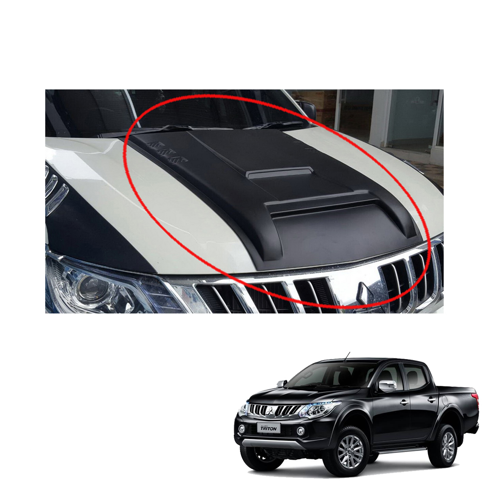 Mitsubishi L200 Triton on 2015 2016-17 Bonnet Hood Scoop V5 Cover Matte Black