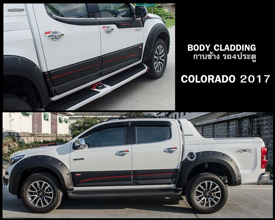 Side Molding Body Cladding Black Red 6 Pc For Chevrolet Holden Colorado