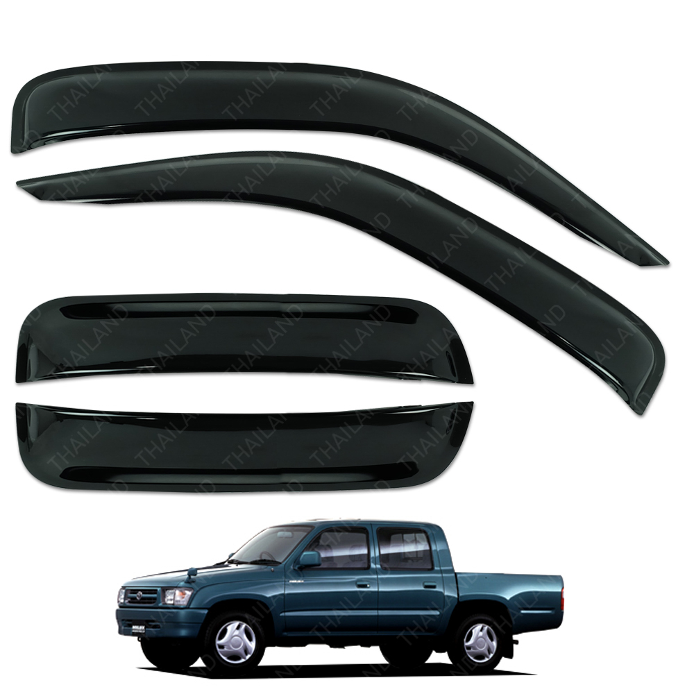Wind Deflector Weather Guard Black for Toyota Hilux Tiger 4 Doors 1998 -  2005