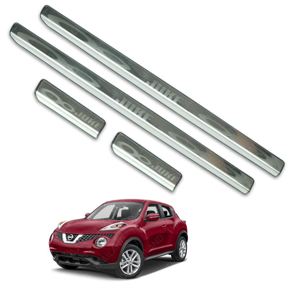 Front Rear Sill Scuff Plate Stainless Trim 4 Doors For Nissan Juke