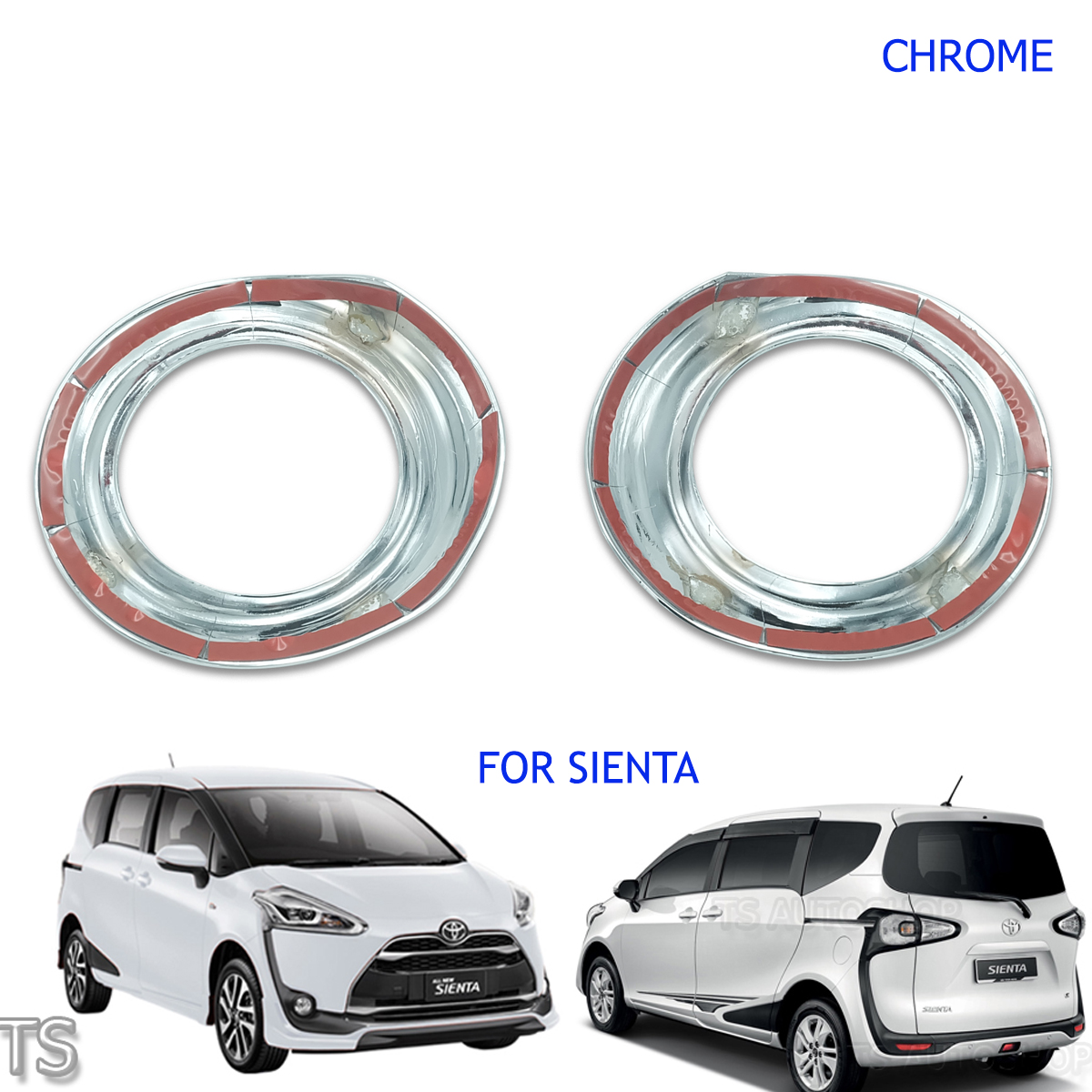 For Toyota Sienta Xp170 2017 - 18 Fog Lamp Light Cover Trim Chrome