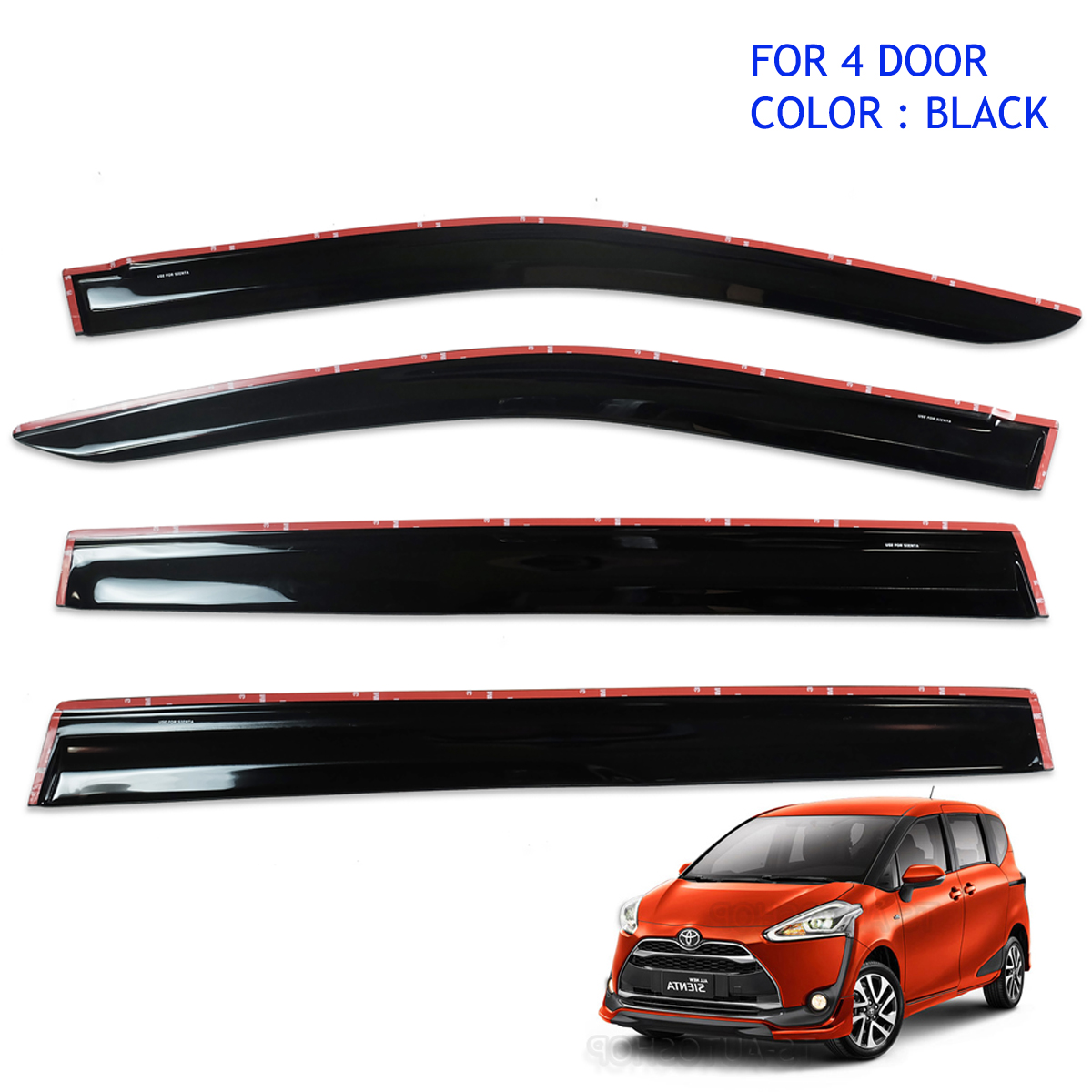 TOYOTA SIENTA MK2/XP170 ウィンドウバイザー For Toyota Sienta Xp170 2017 18 Wind Deflector Weather Visor Guard
