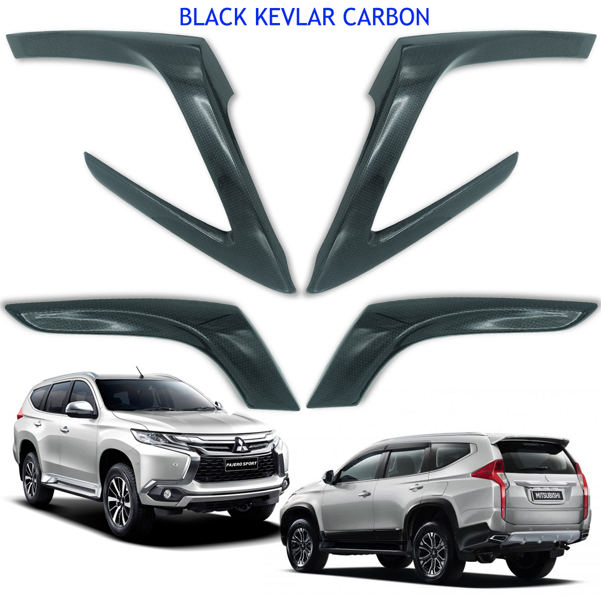 Details About For Mitsubishi Pajero Montero Sports 16 17 18 Interior Door Handle Cover Carbon