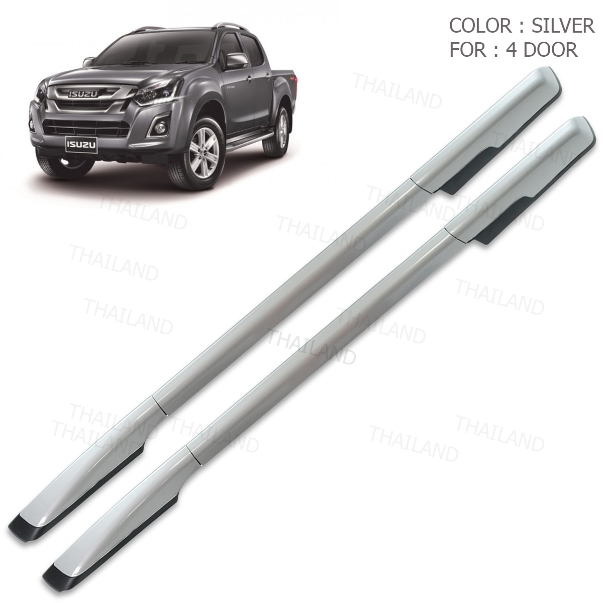 Roof Rail Bar Silver 2 Pc Fits Isuzu Dmax D Max Holden Rodeo 4 Door