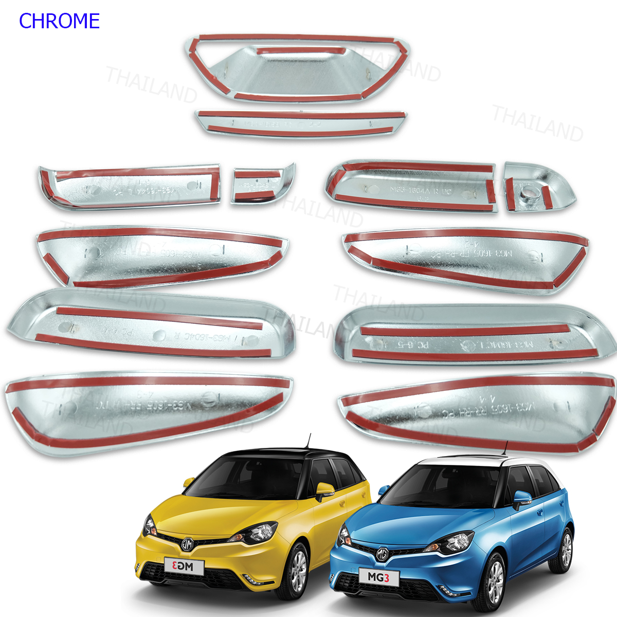 Set Chrome Bowl Handle Insert Cover Trim For MG3 Car Accessories 2016-2017
