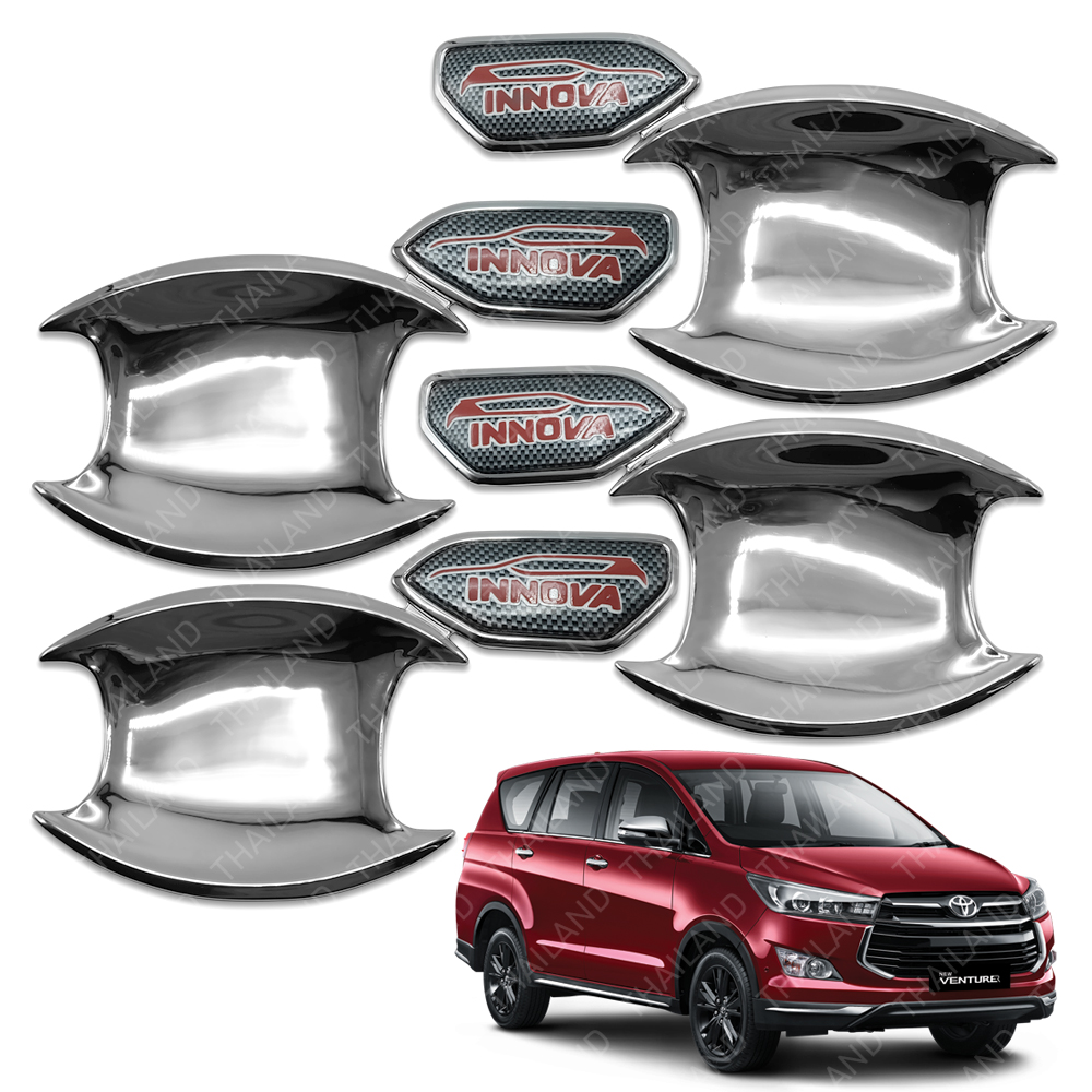 For Toyota Innova Crysta 2017 2018 Door Handle Bowl Insert Cover Chrome