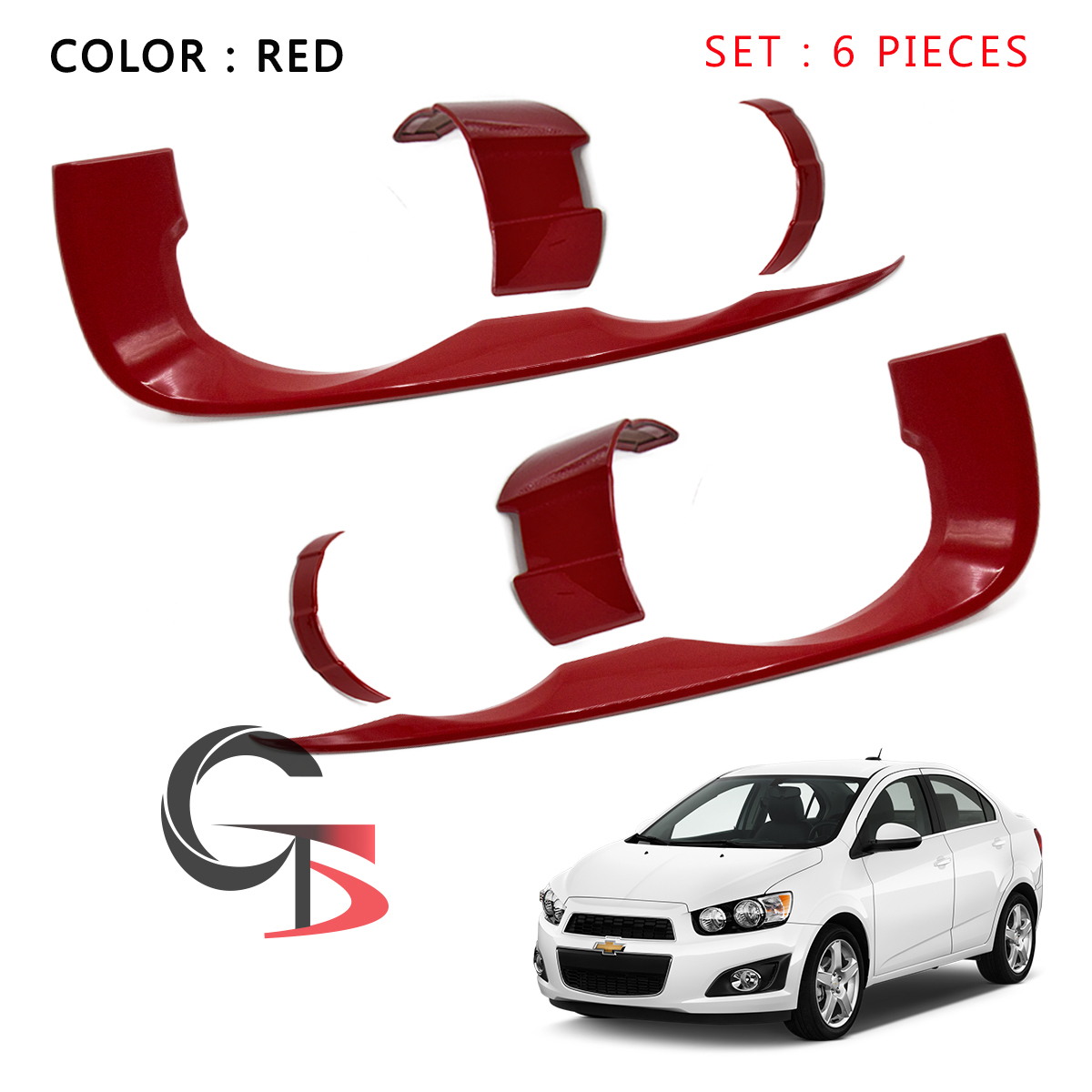 Head Lamp Light Cover Red Trim For Chevrolet Sonic Holden Barina 2012 2013 17