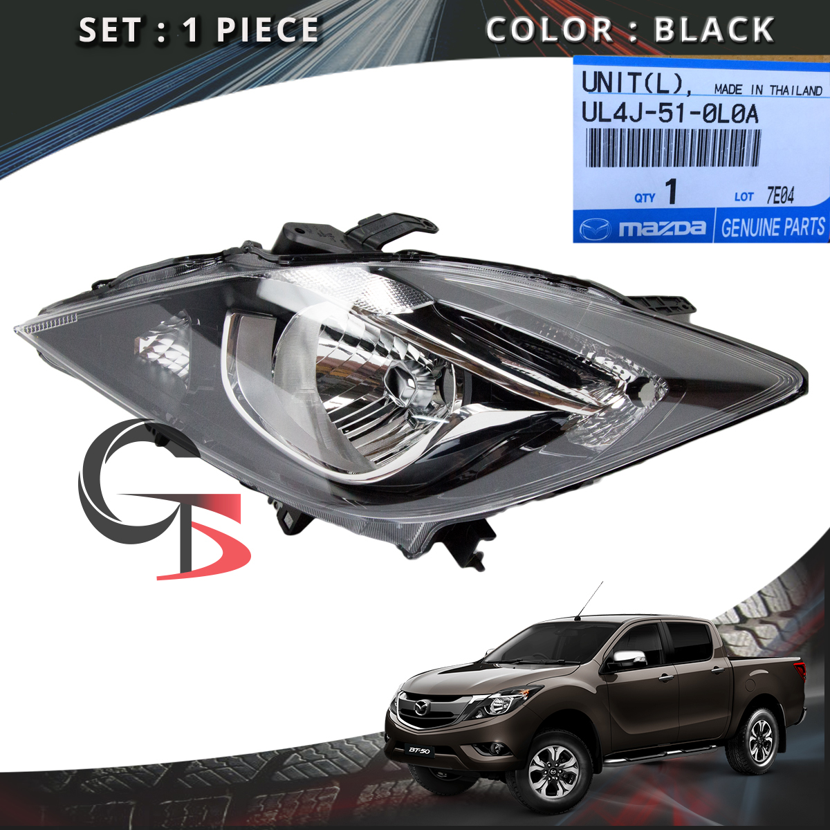 Front Head Lamp Light LH Black Genuine Trim For Mazda BT50 Pickup 2016