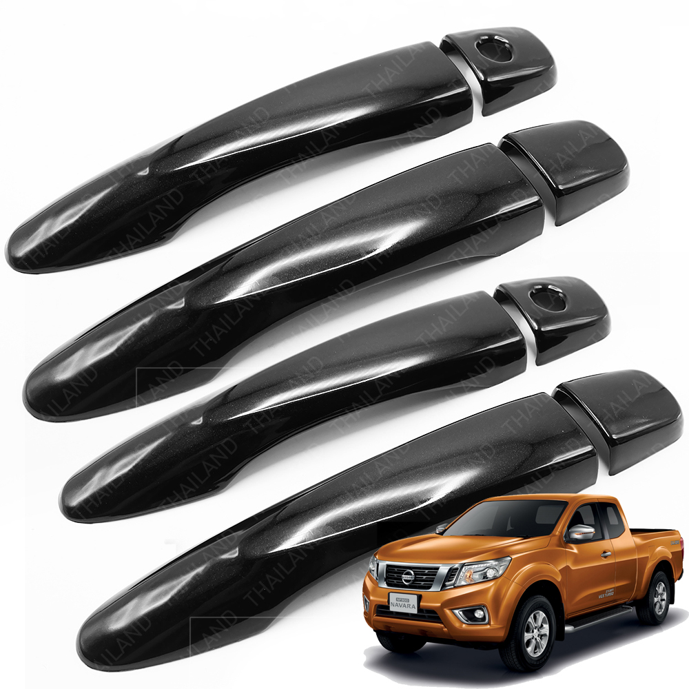 Door Handle Cover Polish Black Trim Fits Nissan NP300 Navara Pickup