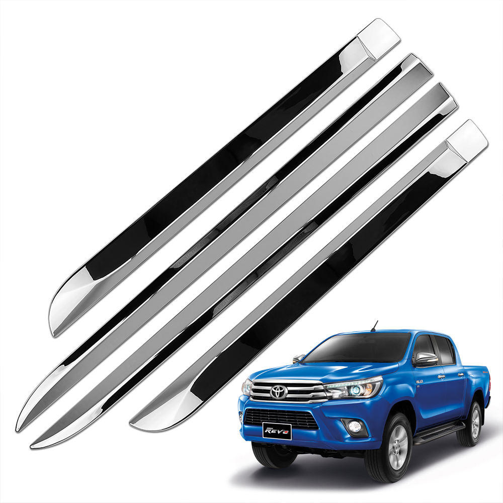 Exterior Door Bumper Trim Chrome 4 Pc For Toyota Hilux Revo Pickup 2015