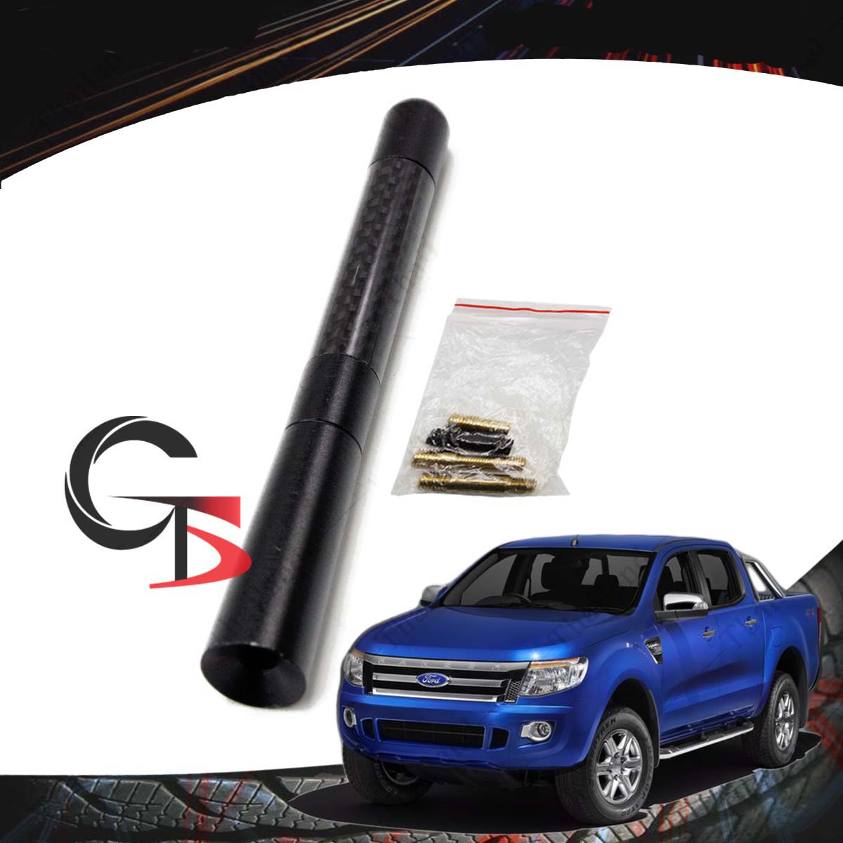 Roof Antenna Replacement Carbon Black 1Pc For Ford Ranger T6 Pickup