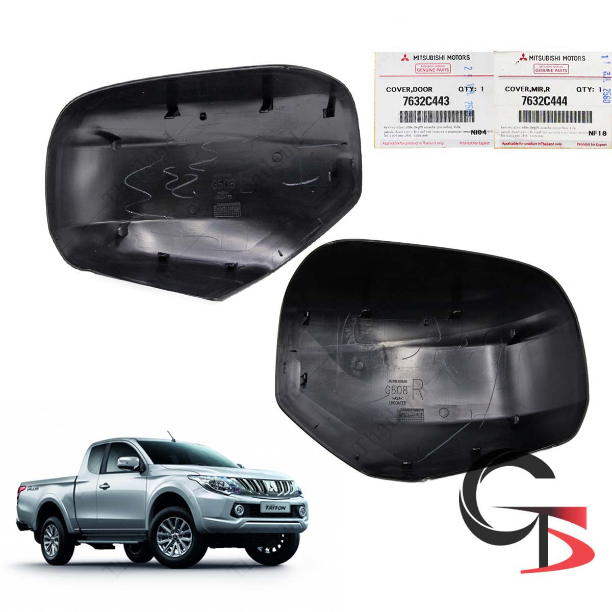 Pair Wing Side Mirror Cover No Light Black For Mitsubishi L200 Triton 2015 17 eBay