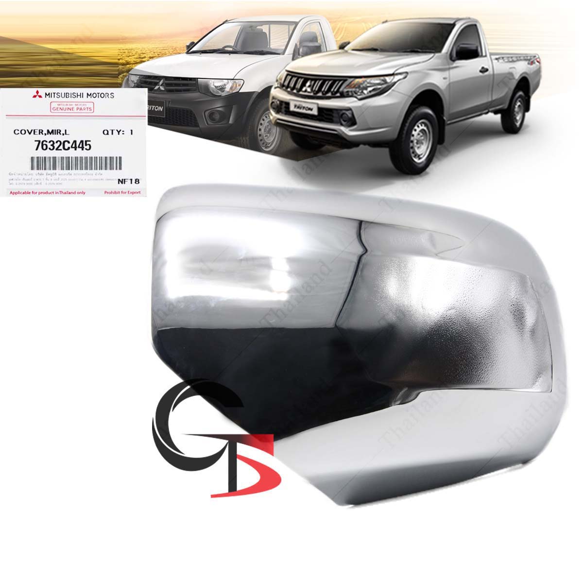 Fits Mitsubishi L200 Triton 15 16 17 Left Wing Side Mirror Cover Chrome No Light eBay