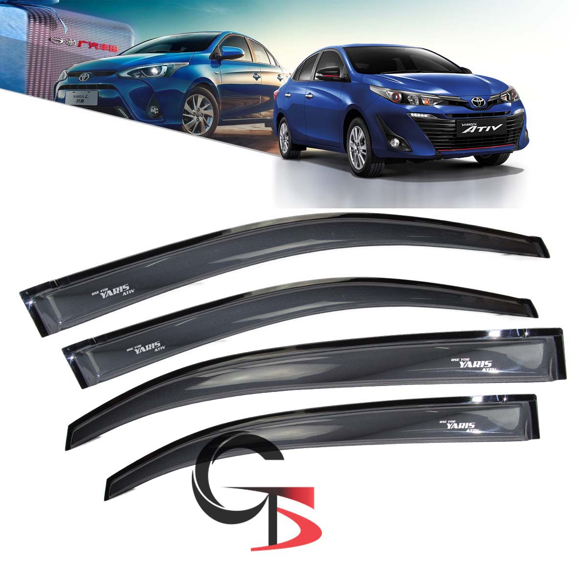 Visor Wind Deflector Weather Guard Black For Toyota Yaris Hatchback 2017 2018 Visor Wind Deflector Weather Guard Black For Toyota Yaris Hatchback 2017 2018