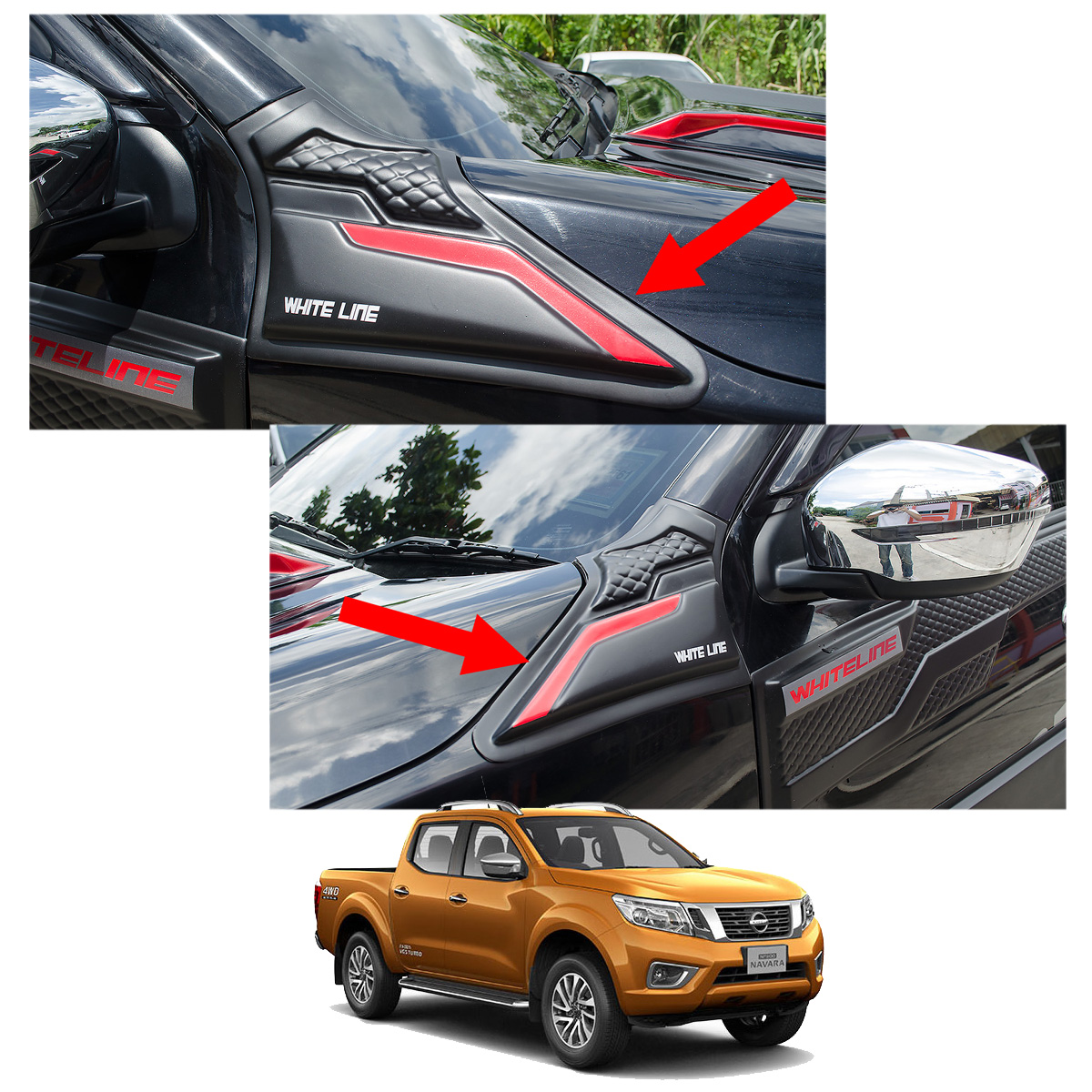 Door Handle Cover Trim Chrome Fits Nissan NP300 Navara D23 Pickup 2014-2017