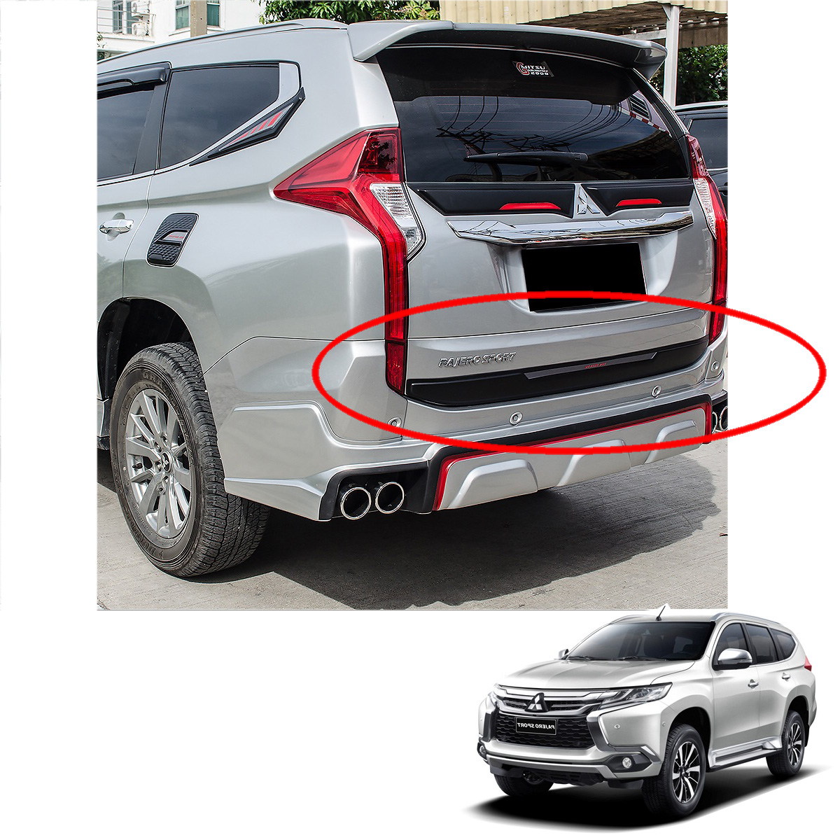 For Mitsubishi Montero Pajero Sport 16 2017 Tailgate Accent Bumper