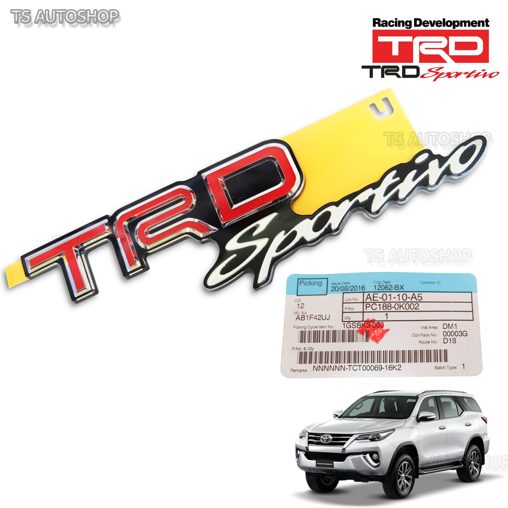 For Toyota Fortuner 2016 2017 Genuine Rear Logo TRD Sportivo Back