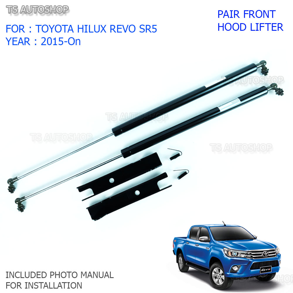1 Set Front Hood Bonnet Gas Shock Strut Damper For Toyota Hilux Revo SR5 M70 15+