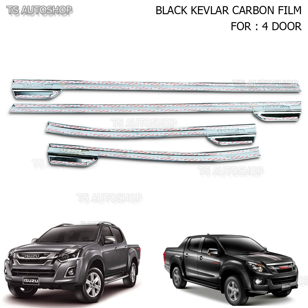 4Dr Carbon Window Sill Belt Line Molding Fit Isuzu D-Max Dmax 4x2