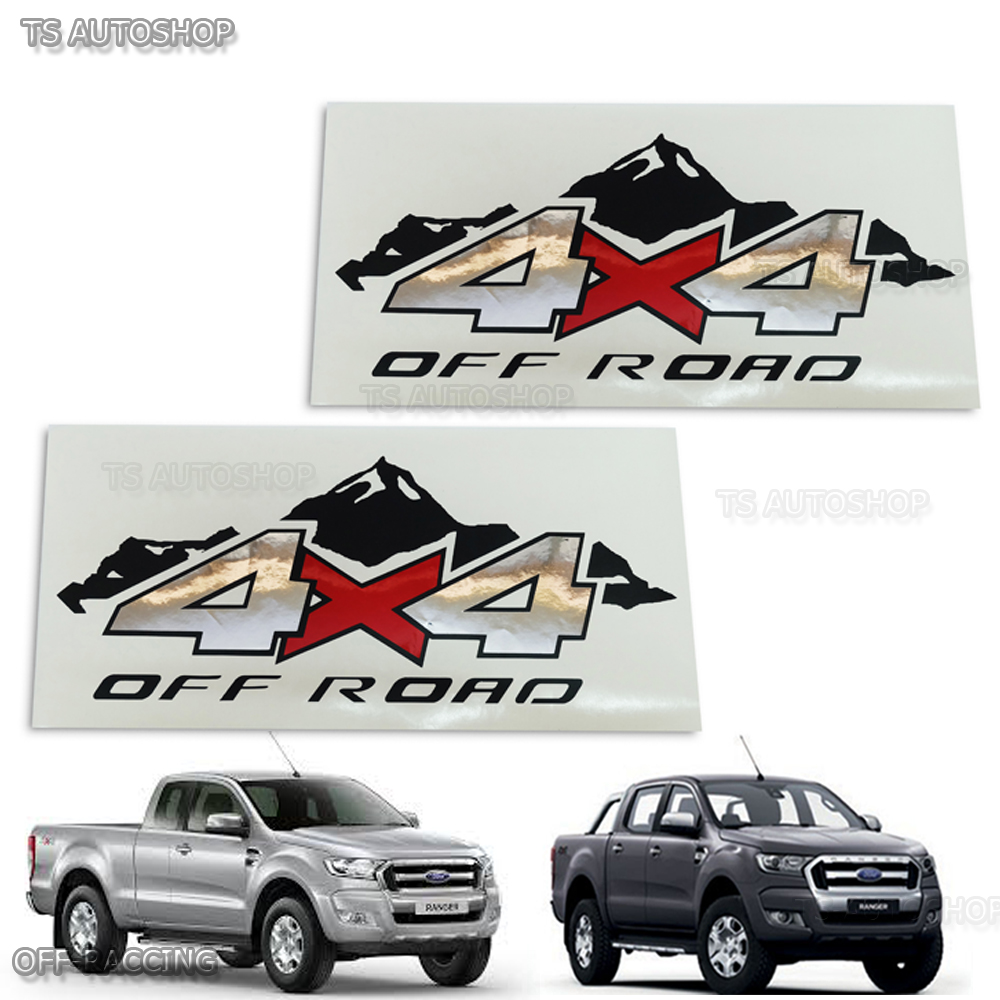 2 Pcs 4x4 off Road Sticker Rear Tail for Ford Ranger WILDTRAK Mk2 Px2