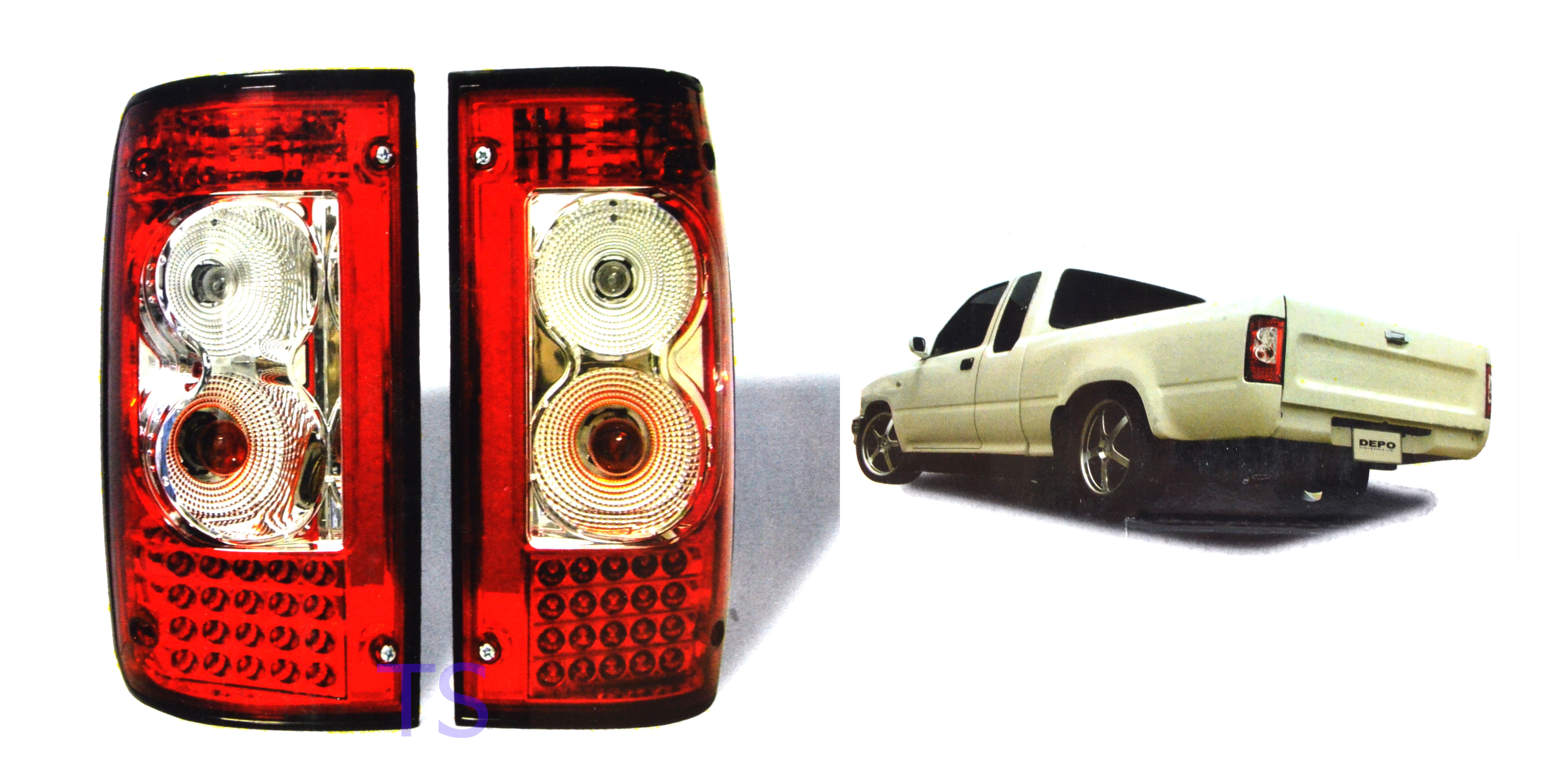 BACK REAR RED LED LH+RH TAIL LIGHT LAMPS FITS TOYOTA HILUX MK3 LN RN
