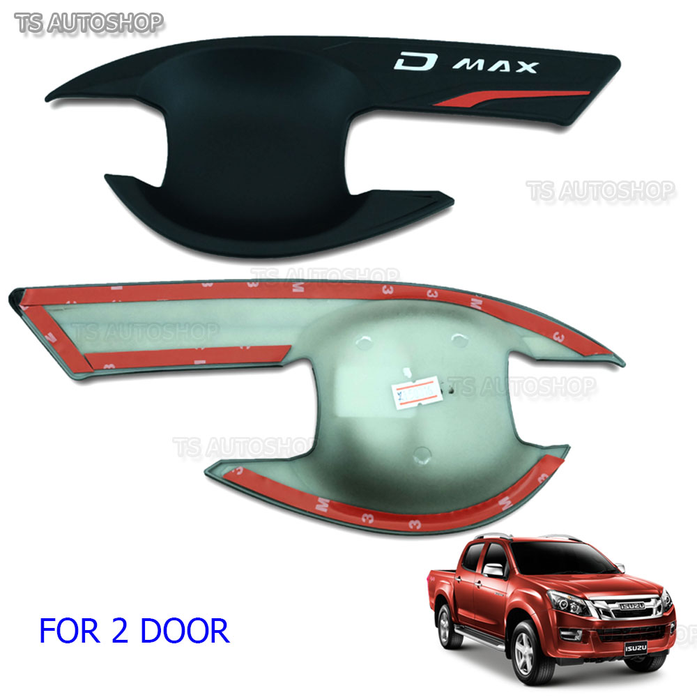 Matte Black 2 Door Bowl Housing Handle Cover For Isuzu Dmax D-Max 2012 2015 17