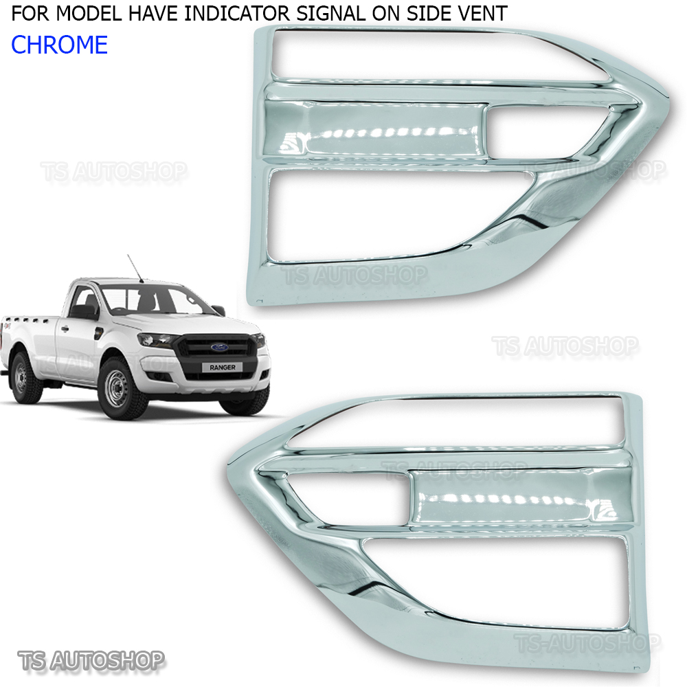 L+R Matte Black Side Vent Indicator Fender Cover For Ford Ranger Mk2 2016 2017