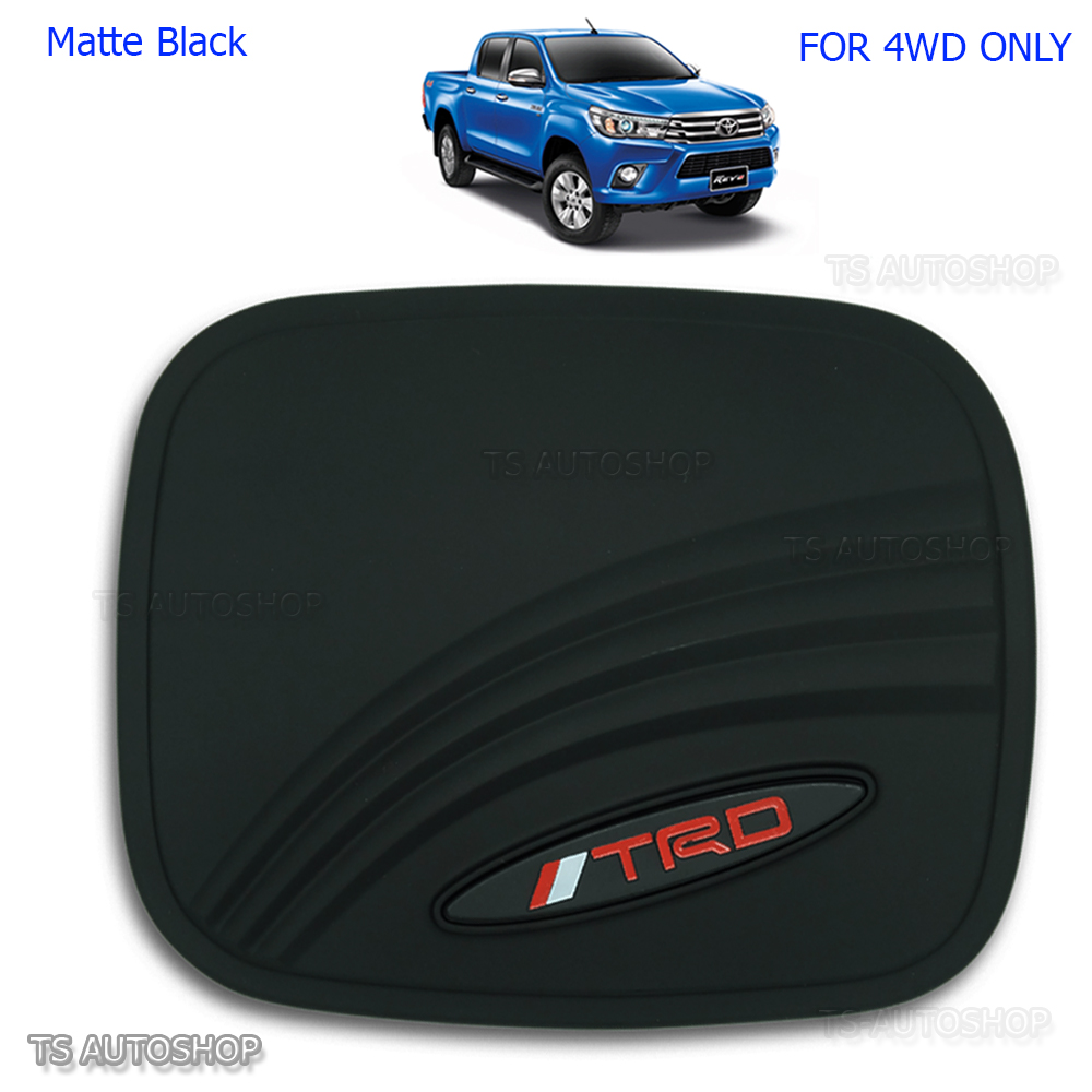 Black Fuel Gas Tank Cap Door Cover For Toyota Hilux Revo M70 Sr5 4x4
