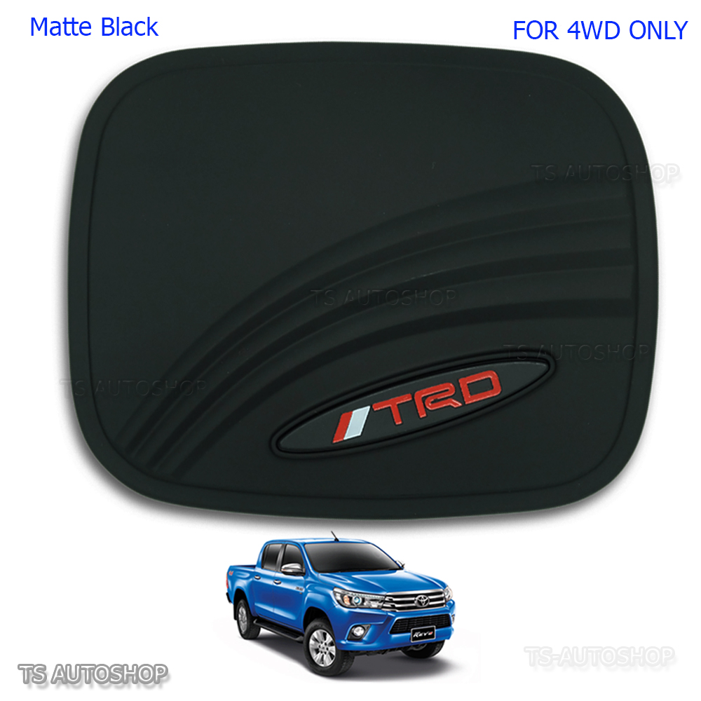 Black Fuel Gas Tank Cap Door Cover For Toyota Hilux Revo M70 Sr5 4x4