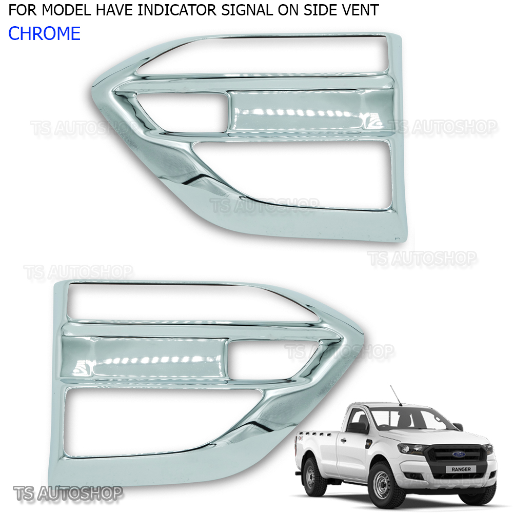 L+R Matte Black Side Vent Indicator Fender Cover For Ford Ranger Mk2 2016 2017