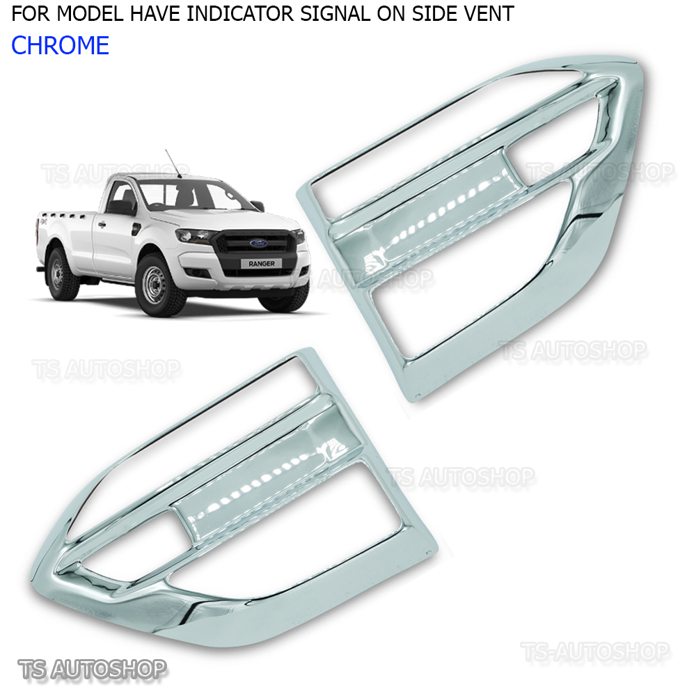 L+R Matte Black Side Vent Indicator Fender Cover For Ford Ranger Mk2 2016 2017