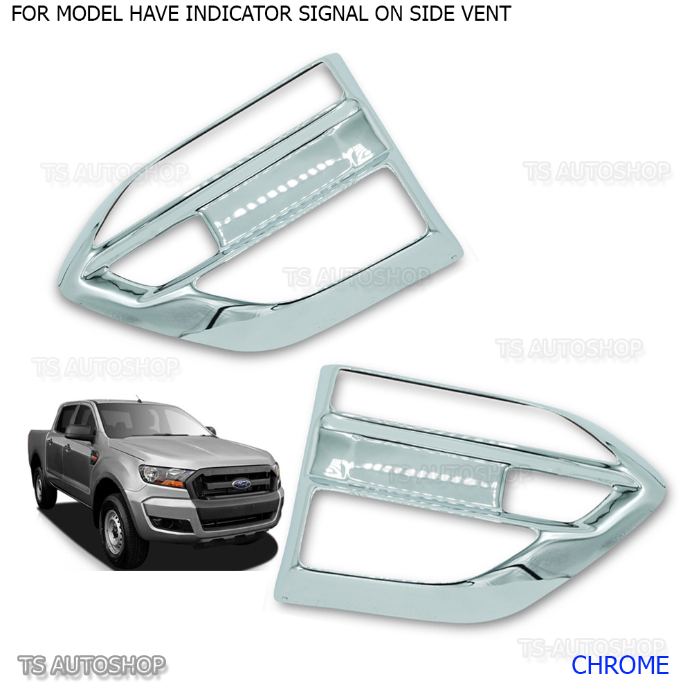 CHROME SIDE VENT FENDER INDICATOR COVER FOR FORD NEW RANGER T6 UTE 2012-2015
