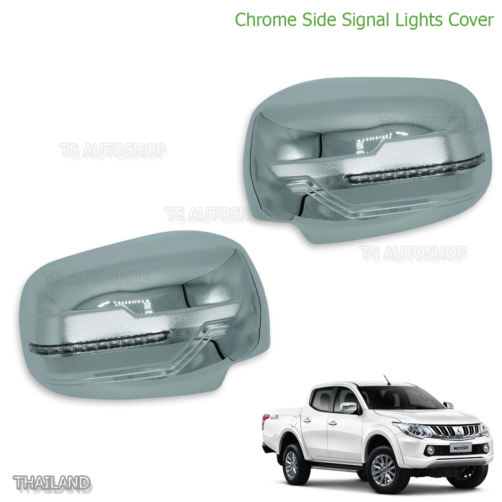 L R Chrome Led Indicator Mirror Cover Fits Mitsubishi L200 Triton 2015